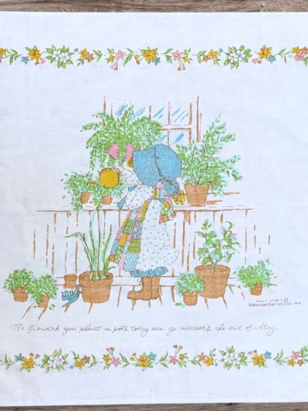 Vintage Holly Hobbie 70s Morgan Jones Girl Pillowcase Floral Cottagecore Bedroom
